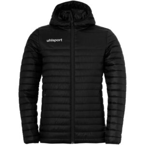 Daunenjacke Erwachsene schwarz, silbriges FCS Logo Brust