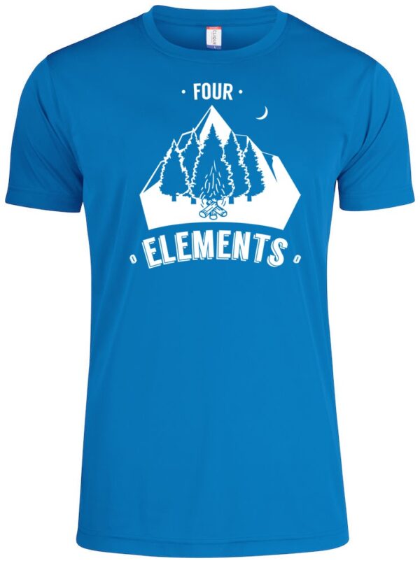 Four Elements Funktionsshirt royalblau | Grosses Logo Brust