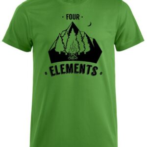 Four Elements Funktionsshirt grün | Grosses Logo Brust