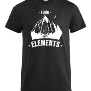 Four Elements Funktionsshirt schwarz | Grosses Logo Brust