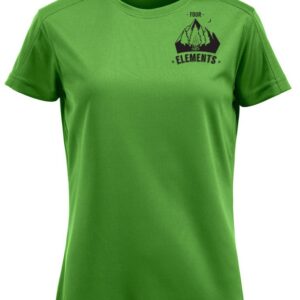 Four Elements Funktionsshirt grün Damenschnitt | Kleines Logo Brust