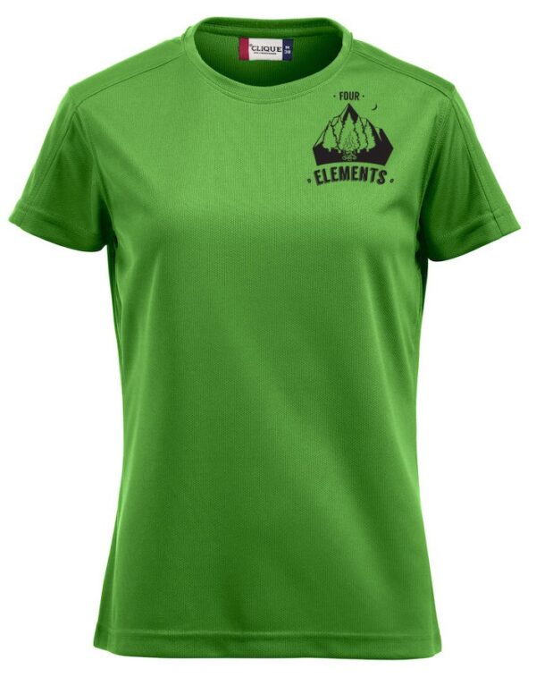 Four Elements Funktionsshirt grün Damenschnitt | Kleines Logo Brust