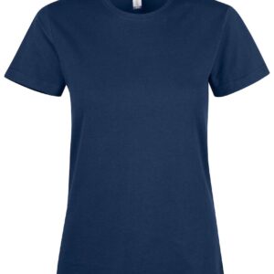 Vereinsshirt Baumwolle Damen Dunkelblau mit Druck VBC + Sponsor Brust links