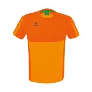 Six Wings T`Shirt Herren Orange, Druck Rücken Bulldog