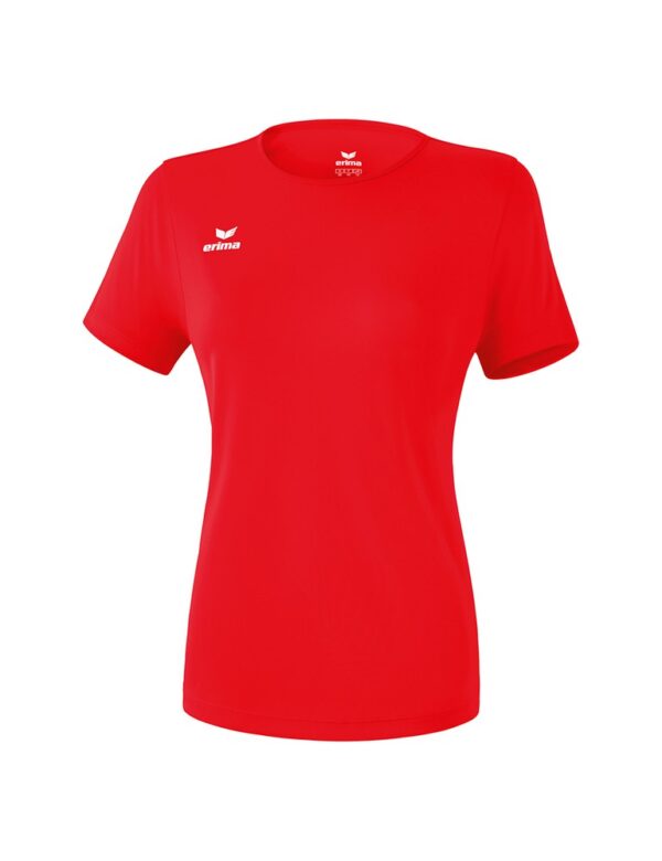 Funktionsshirt Damen Rot mit Logoaufdruck Brust + Rücken