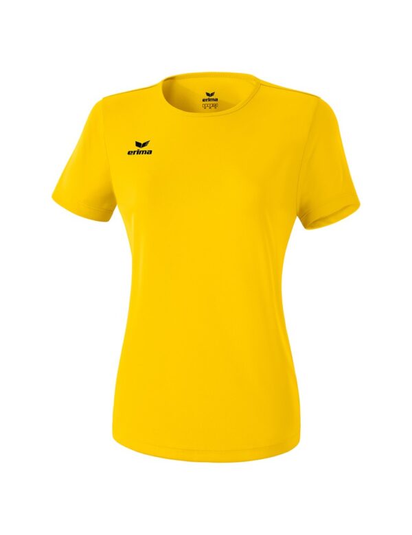 Funktionsshirt Damen Gelb mit Logoaufdruck Brust + Rücken