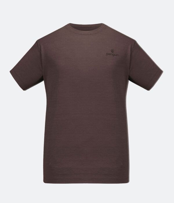 Penguin Merino T’Shirt Herren dunkelrot, Druck SCA-Logo Ärmel links + Rückenaufdruck