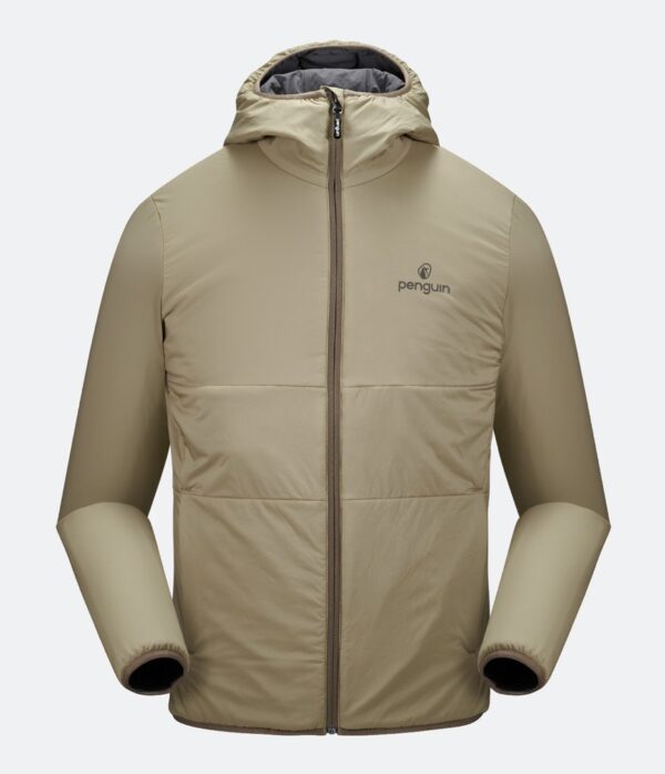 Penguin Isolationsjacke Herren beige, Druck SCA-Logo Ärmel links