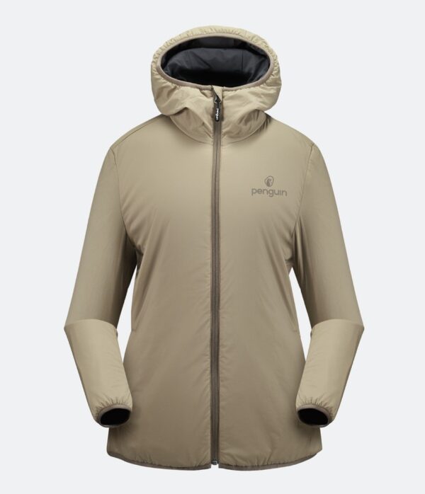 Penguin Isolationsjacke Damen beige, Druck SCA-Logo Ärmel links
