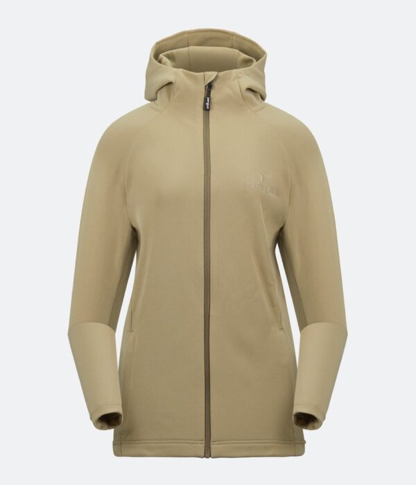 Penguin Fleece Damen beige, Druck SCA-Logo Ärmel links