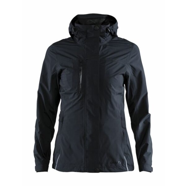 Craft Urban Rain Jacket Women Marine, Druck trail-run-Logo einfarbig auf der Brust