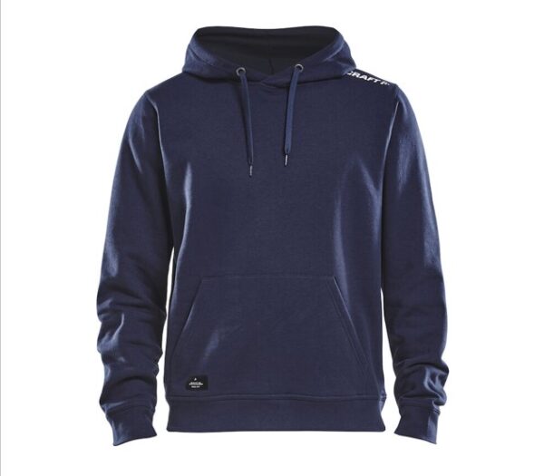 Craft Community Hoodie Men Marine, Druck trail-run-Logo einfarbig  auf der Brust + Rücken