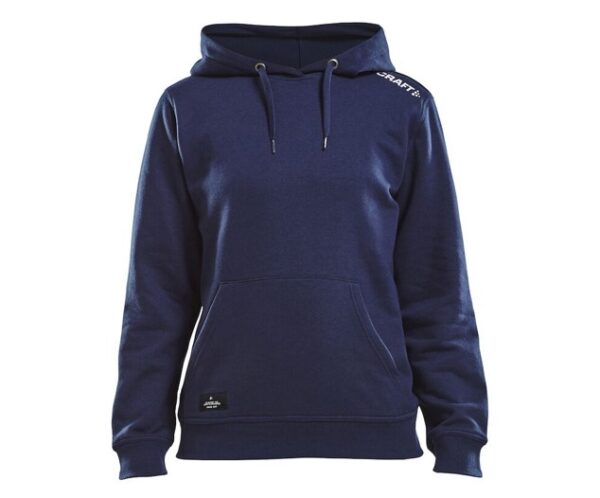Craft Community Hoodie Women Marine, Druck trail-run-Logo einfarbig  auf der Brust + Rücken