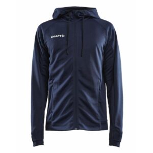 Craft Community FZ Hoodie Men Marine, Druck trail-run-Logo einfarbig  auf der Brust + Rücken