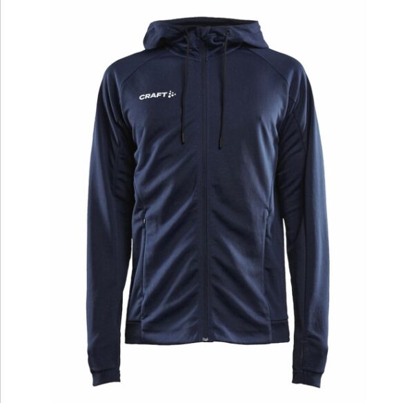 Craft Community FZ Hoodie Men Marine, Druck trail-run-Logo einfarbig  auf der Brust + Rücken